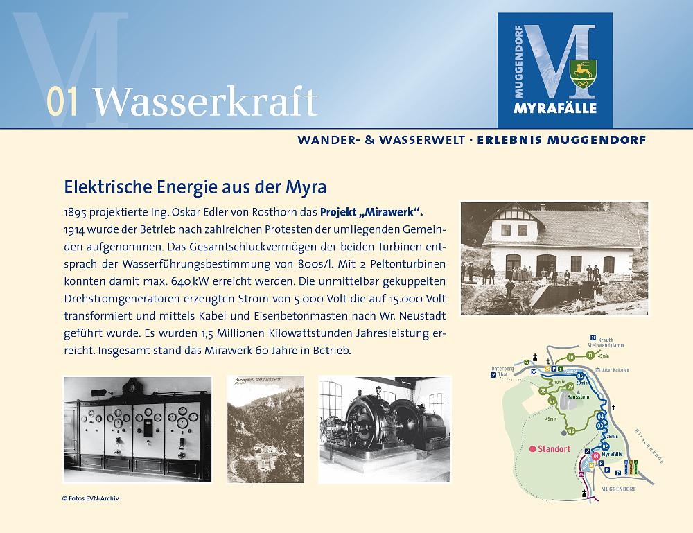 1_Altes_eWerk.jpg - Informationstafel zur Themenstation 1 "Altes E-Werk - Wasserkraft"